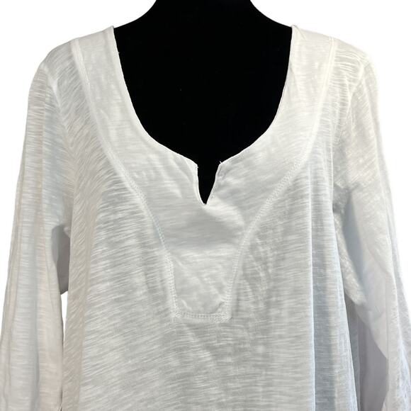 Avenue The New Zip 3/4 Sleeve Tunic Top Beach Cover Plus Size 18-20 White Cotton - Picture 4 of 13